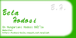 bela hodosi business card